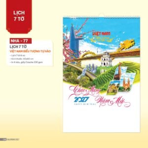 Lịch Treo Tường Lò Xo 2027 NHA Mẫu NHA77 (40 x 60cm) Ấn Phẩm Quà Tặng Đại Hội & Hội Nghị in logo doanh nghiệp quà tặng Tết tại Quà Tặng Đại Hội VN