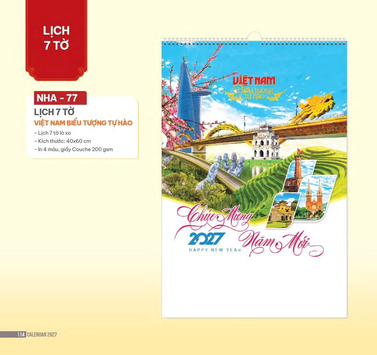 Lịch Treo Tường Lò Xo 2027 NHA Mẫu NHA77 (40 x 60cm) Ấn Phẩm Quà Tặng Đại Hội & Hội Nghị Lịch Treo Tường Lò Xo 2027 NHA Mẫu NHA77 (40 x 60cm) Ấn Phẩm Quà Tặng Đại Hội & Hội Nghị in logo doanh nghiệp quà tặng Tết tại Quà Tặng Đại Hội VN