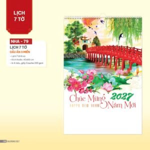 Lịch Treo Tường Lò Xo 2027 NHA Mẫu NHA79 (40 x 60cm) Ấn Phẩm Quà Tặng Đại Hội & Hội Nghị in logo doanh nghiệp quà tặng Tết tại Quà Tặng Đại Hội VN