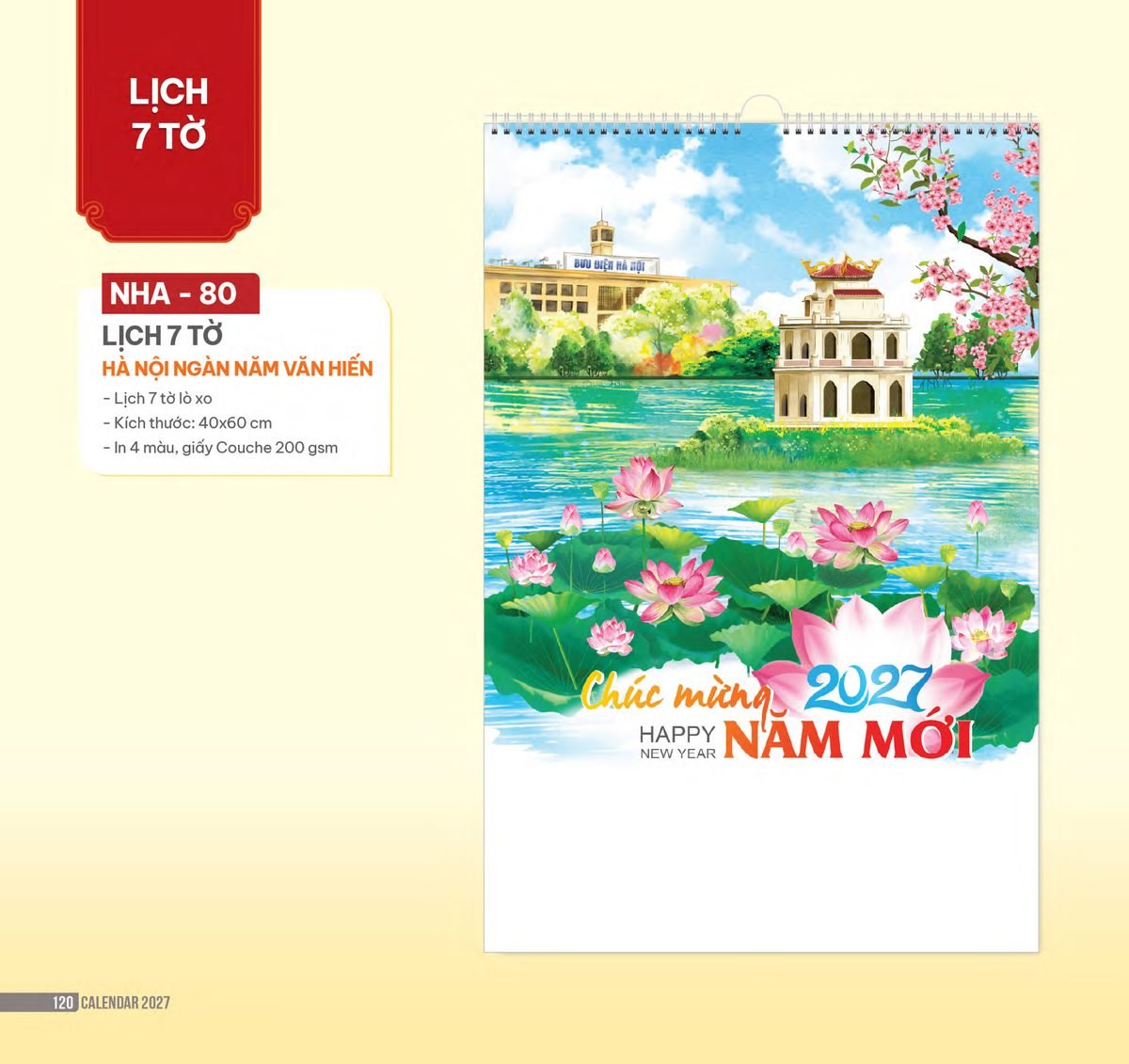Lịch Treo Tường Lò Xo 2027 NHA Mẫu NHA80 (40 x 60cm) Ấn Phẩm Quà Tặng Đại Hội & Hội Nghị Lịch Treo Tường Lò Xo 2027 NHA Mẫu NHA80 (40 x 60cm) Ấn Phẩm Quà Tặng Đại Hội & Hội Nghị in logo doanh nghiệp quà tặng Tết tại Quà Tặng Đại Hội VN
