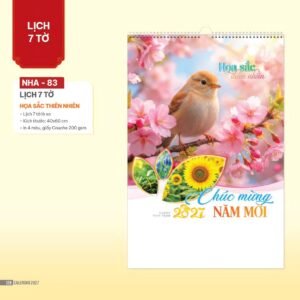 Lịch Treo Tường Lò Xo 2027 NHA Mẫu NHA83 (40 x 60cm) Ấn Phẩm Quà Tặng Đại Hội & Hội Nghị in logo doanh nghiệp quà tặng Tết tại Quà Tặng Đại Hội VN