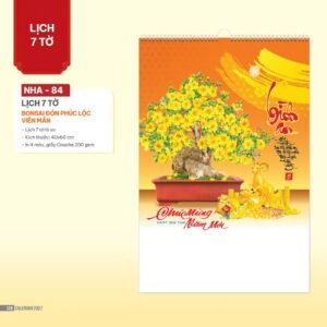Lịch Treo Tường Lò Xo 2027 NHA Mẫu NHA84 (40 x 60cm) Ấn Phẩm Quà Tặng Đại Hội & Hội Nghị in logo doanh nghiệp quà tặng Tết tại Quà Tặng Đại Hội VN
