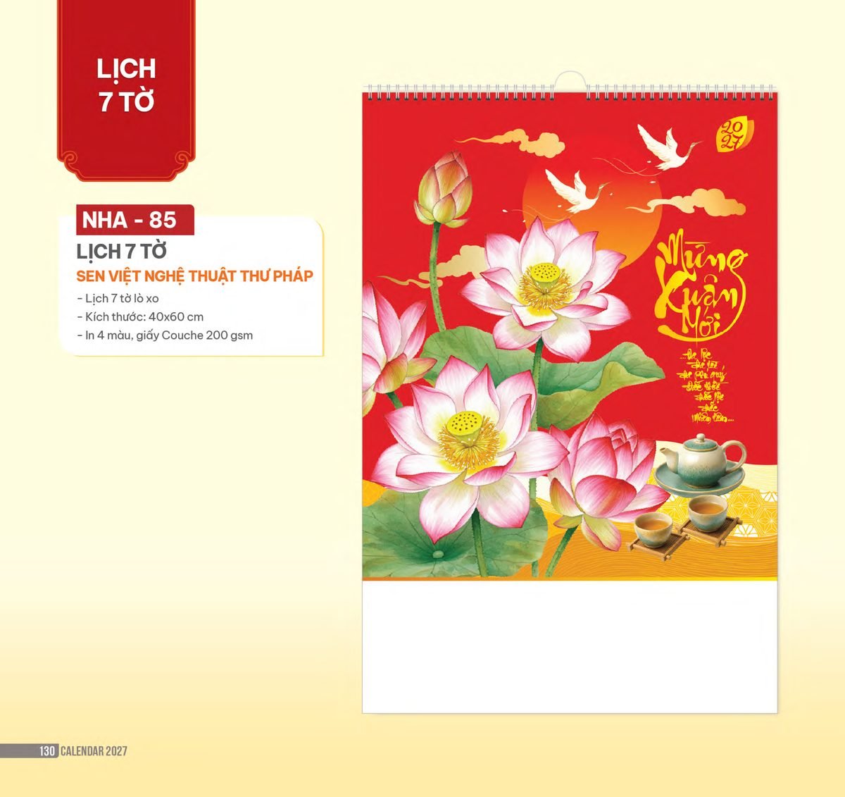 Lịch Treo Tường Lò Xo 2027 NHA Mẫu NHA85 (40 x 60cm) Ấn Phẩm Quà Tặng Đại Hội & Hội Nghị Lịch Treo Tường Lò Xo 2027 NHA Mẫu NHA85 (40 x 60cm) Ấn Phẩm Quà Tặng Đại Hội & Hội Nghị in logo doanh nghiệp quà tặng Tết tại Quà Tặng Đại Hội VN