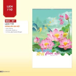 Lịch Treo Tường Lò Xo 2027 NHA Mẫu NHA87 (40 x 60cm) Ấn Phẩm Quà Tặng Đại Hội & Hội Nghị in logo doanh nghiệp quà tặng Tết tại Quà Tặng Đại Hội VN