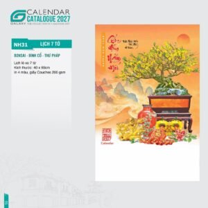 Lịch Treo Tường Lò Xo 7 Tờ 2027 NH Mẫu NH31 (40 x 60cm) Ấn Phẩm Quà Tặng Đại Hội & Hội Nghị in logo doanh nghiệp quà tặng Tết tại Quà Tặng Đại Hội VN