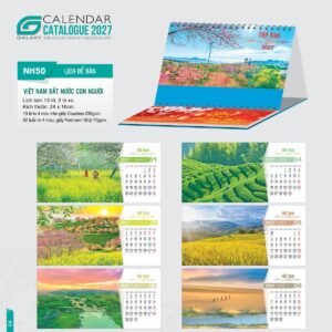 Lịch Để Bàn 2027 NH Mẫu NH5051 (24 x 16cm) Ấn Phẩm Quà Tặng Đại Hội & Hội Nghị in logo doanh nghiệp quà tặng Tết tại Quà Tặng Đại Hội VN