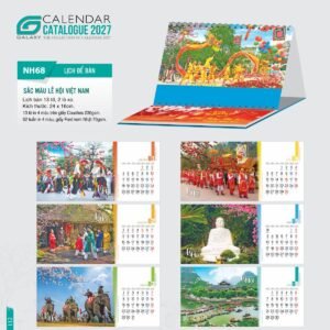 Lịch Để Bàn 2027 NH Mẫu NH6869 (24 x 16cm) Ấn Phẩm Quà Tặng Đại Hội & Hội Nghị in logo doanh nghiệp quà tặng Tết tại Quà Tặng Đại Hội VN