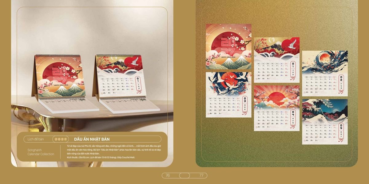 Lịch Bloc Cao Cấp SH 2027 SH33 Ấn Phẩm Quà Tặng Đại Hội & Hội Nghị