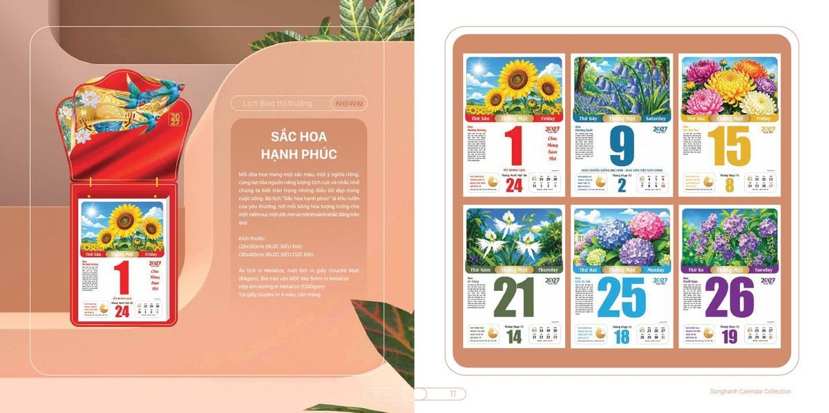 Lịch Bloc Cao Cấp SH 2027 SH44 Ấn Phẩm Quà Tặng Đại Hội & Hội Nghị