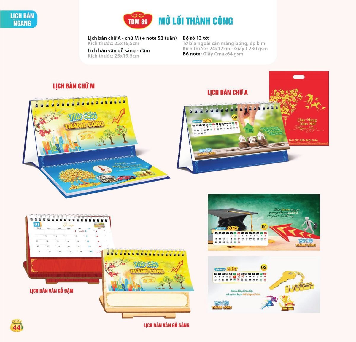 Lịch Bloc Siêu Cực Đại 2027 TDM41 Ấn Phẩm Quà Tặng Đại Hội & Hội Nghị