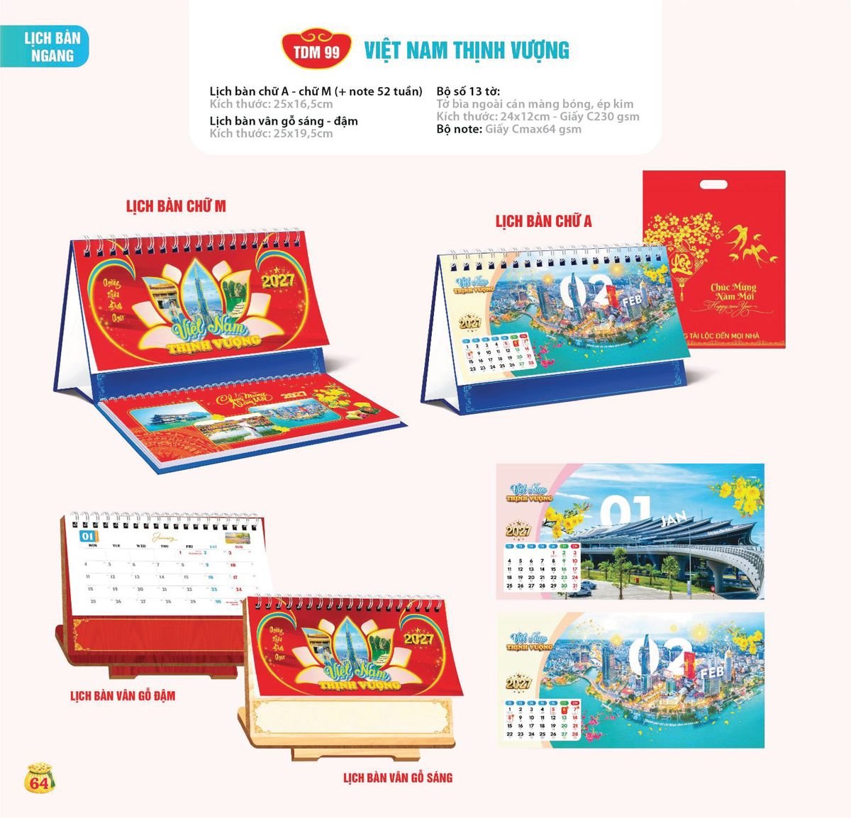 Lịch Bloc Siêu Cực Đại 2027 TDM61 Ấn Phẩm Quà Tặng Đại Hội & Hội Nghị