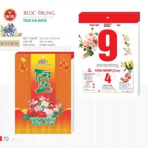 Lịch Bloc 2027 TD Mẫu TD35 (29 x 41 cm) Ấn Phẩm Quà Tặng Đại Hội & Hội Nghị in logo doanh nghiệp quà tặng Tết tại Quà Tặng Đại Hội VN