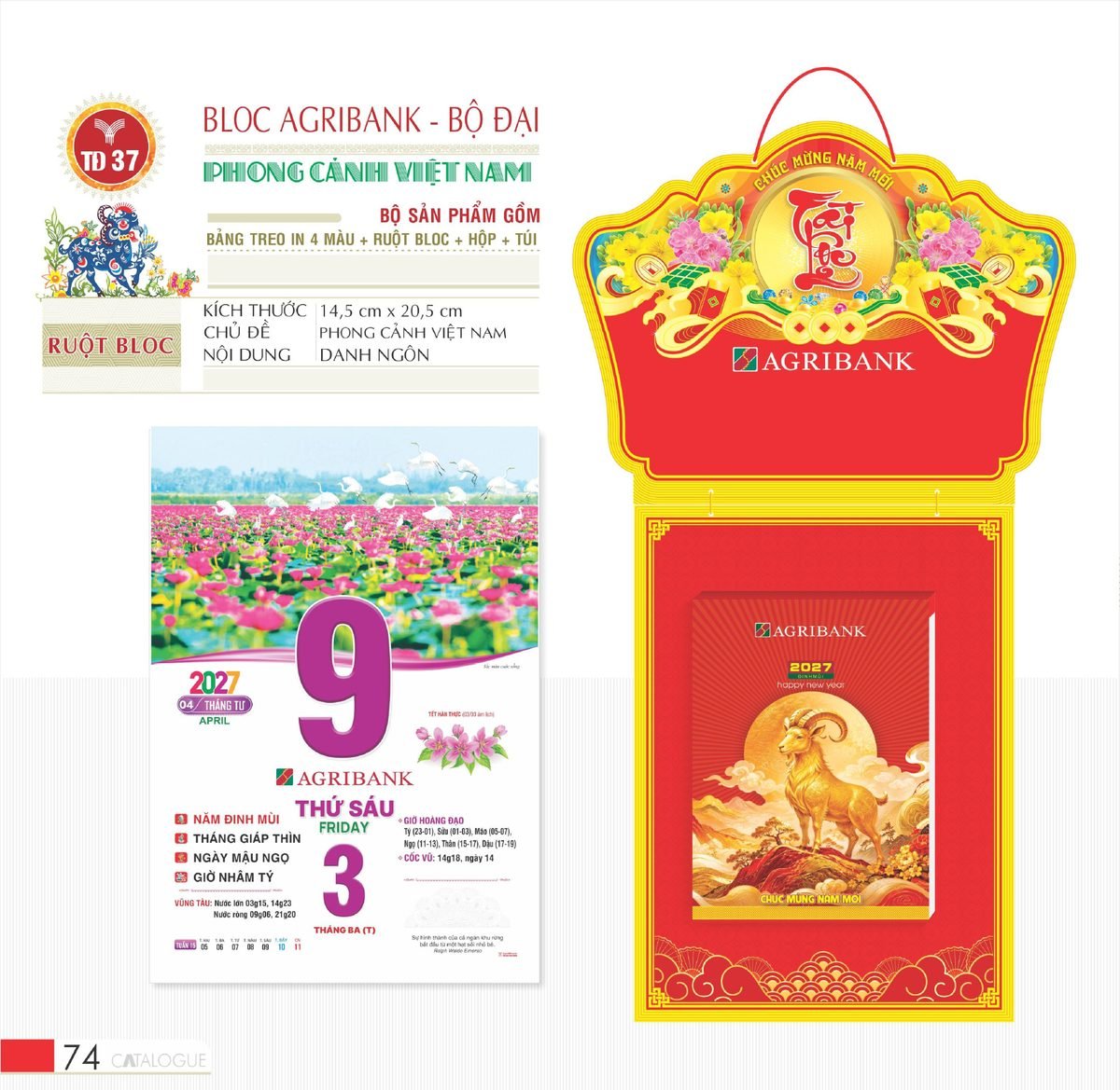 Lịch Bloc 2027 TD Mẫu TD37 (29 x 41 cm) Ấn Phẩm Quà Tặng Đại Hội & Hội Nghị Lịch Bloc 2027 TD Mẫu TD37 (29 x 41 cm) Ấn Phẩm Quà Tặng Đại Hội & Hội Nghị in logo doanh nghiệp quà tặng Tết tại Quà Tặng Đại Hội VN