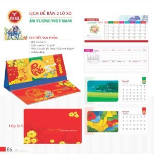 Lịch Để Bàn 2027 TD Mẫu TD43 (14 x 24cm) Ấn Phẩm Quà Tặng Đại Hội & Hội Nghị in logo doanh nghiệp quà tặng Tết tại Quà Tặng Đại Hội VN