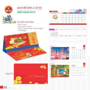 Lịch Để Bàn 2027 TD Mẫu TD44 (14 x 24cm) Ấn Phẩm Quà Tặng Đại Hội & Hội Nghị in logo doanh nghiệp quà tặng Tết tại Quà Tặng Đại Hội VN