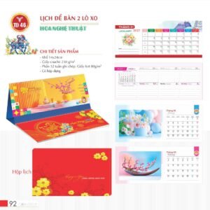 Lịch Để Bàn 2027 TD Mẫu TD46 (14 x 24cm) Ấn Phẩm Quà Tặng Đại Hội & Hội Nghị in logo doanh nghiệp quà tặng Tết tại Quà Tặng Đại Hội VN
