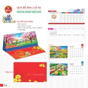 Lịch Để Bàn 2027 TD Mẫu TD47 (14 x 24cm) Ấn Phẩm Quà Tặng Đại Hội & Hội Nghị in logo doanh nghiệp quà tặng Tết tại Quà Tặng Đại Hội VN