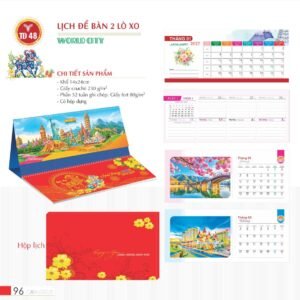 Lịch Để Bàn 2027 TD Mẫu TD48 (14 x 24cm) Ấn Phẩm Quà Tặng Đại Hội & Hội Nghị in logo doanh nghiệp quà tặng Tết tại Quà Tặng Đại Hội VN