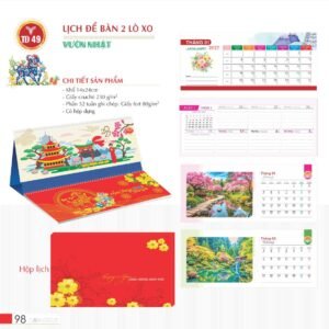Lịch Để Bàn 2027 TD Mẫu TD49 (14 x 24cm) Ấn Phẩm Quà Tặng Đại Hội & Hội Nghị in logo doanh nghiệp quà tặng Tết tại Quà Tặng Đại Hội VN