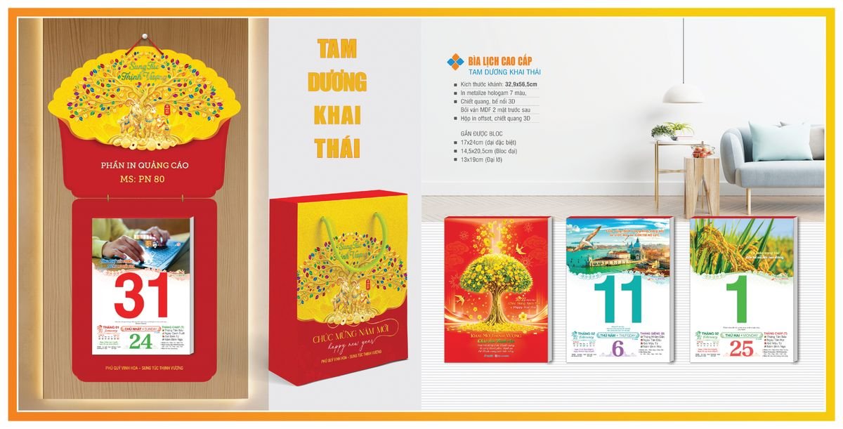 Bìa Lịch Treo Gắn Bloc Tân Phương Nam TPNBIA02 Ấn Phẩm Quà Tặng Đại Hội & Hội Nghị