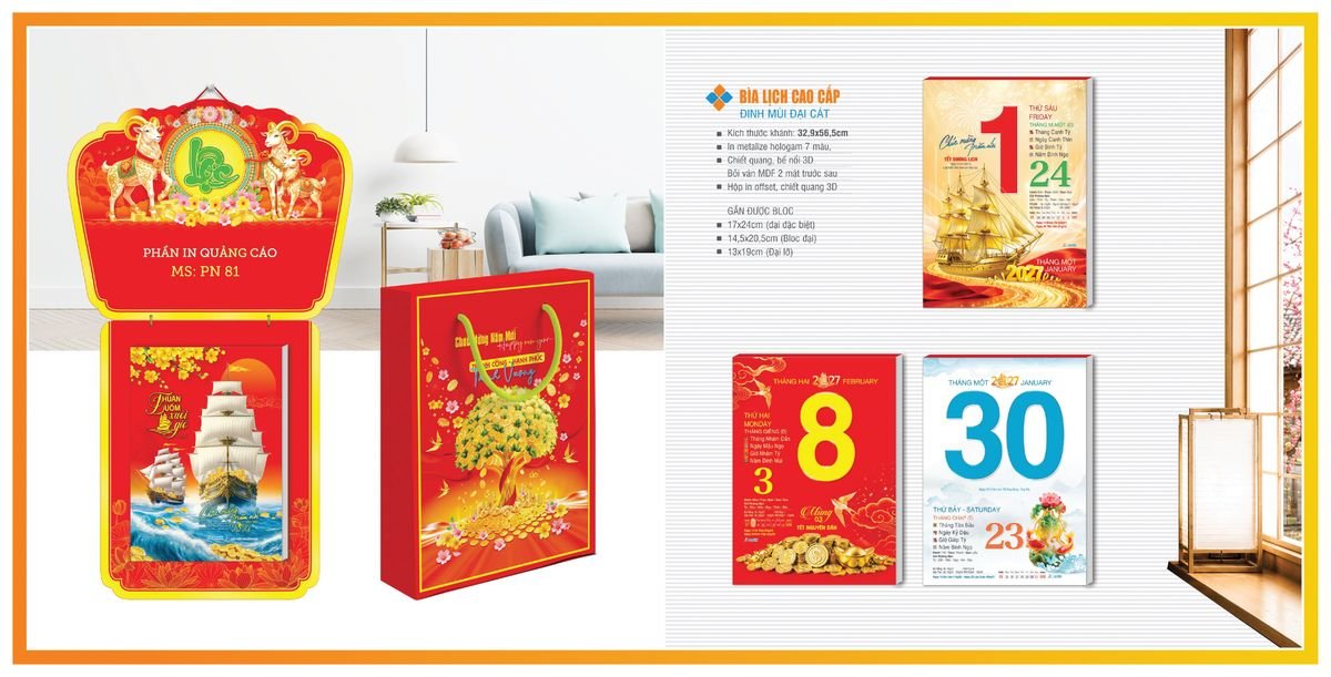 Bìa Lịch Treo Gắn Bloc Tân Phương Nam TPNBIA03 Ấn Phẩm Quà Tặng Đại Hội & Hội Nghị