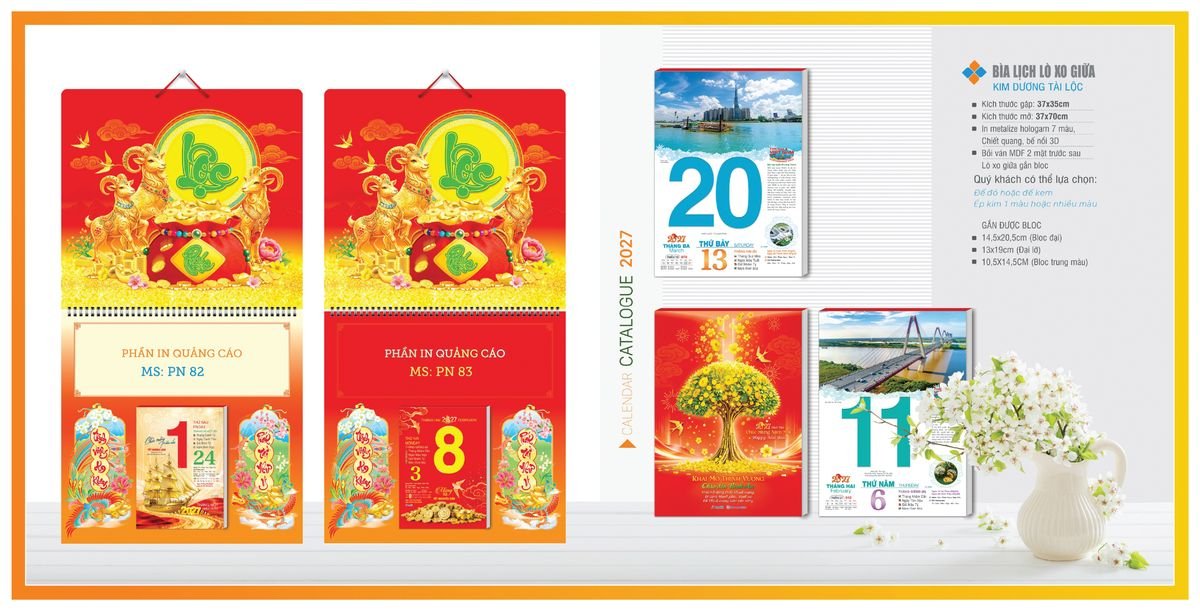 Bìa Lịch Treo Gắn Bloc Tân Phương Nam TPNBIA04 Ấn Phẩm Quà Tặng Đại Hội & Hội Nghị