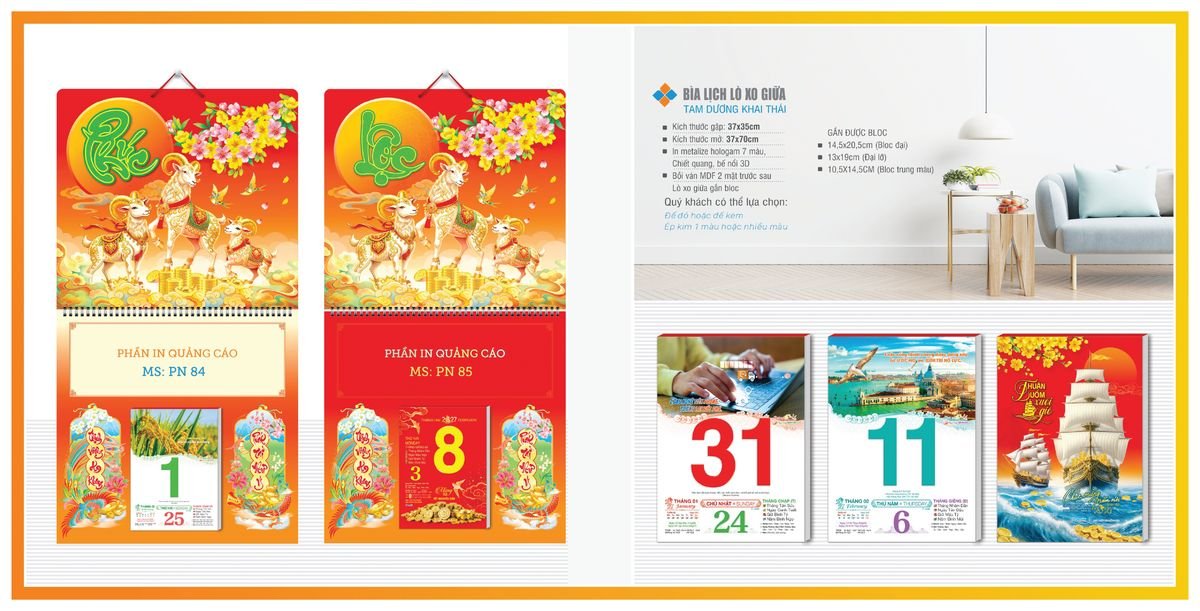 Bìa Lịch Treo Gắn Bloc Tân Phương Nam TPNBIA05 Ấn Phẩm Quà Tặng Đại Hội & Hội Nghị