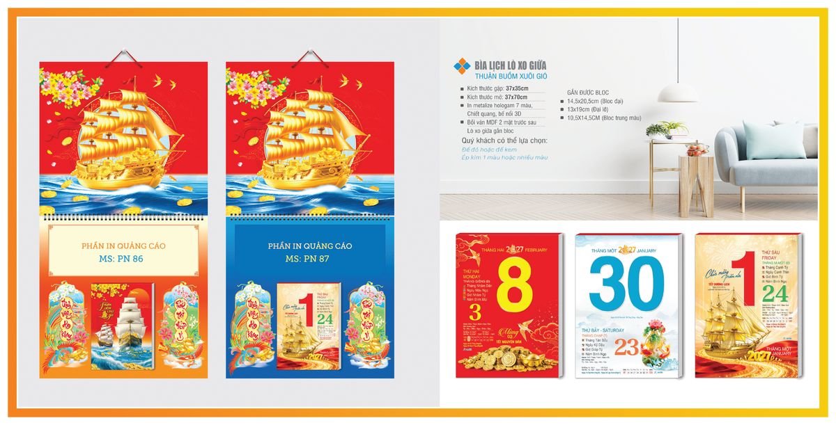 Bìa Lịch Treo Gắn Bloc Tân Phương Nam TPNBIA06 Ấn Phẩm Quà Tặng Đại Hội & Hội Nghị