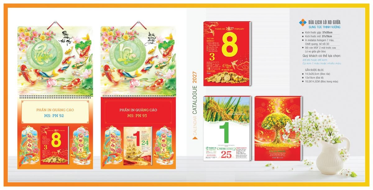 Bìa Lịch Treo Gắn Bloc Tân Phương Nam TPNBIA09 Ấn Phẩm Quà Tặng Đại Hội & Hội Nghị