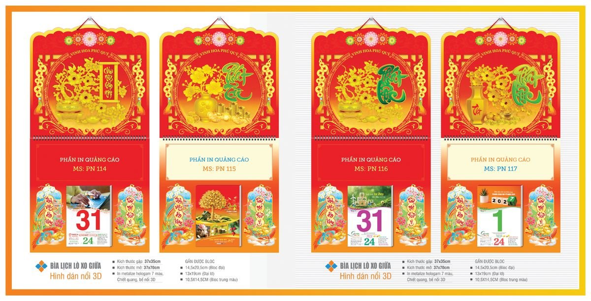 Bìa Lịch Treo Gắn Bloc TPNBIA16 Ấn Phẩm Quà Tặng Đại Hội & Hội Nghị