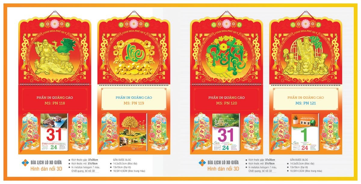 Bìa Lịch Treo Gắn Bloc TPNBIA17 Ấn Phẩm Quà Tặng Đại Hội & Hội Nghị