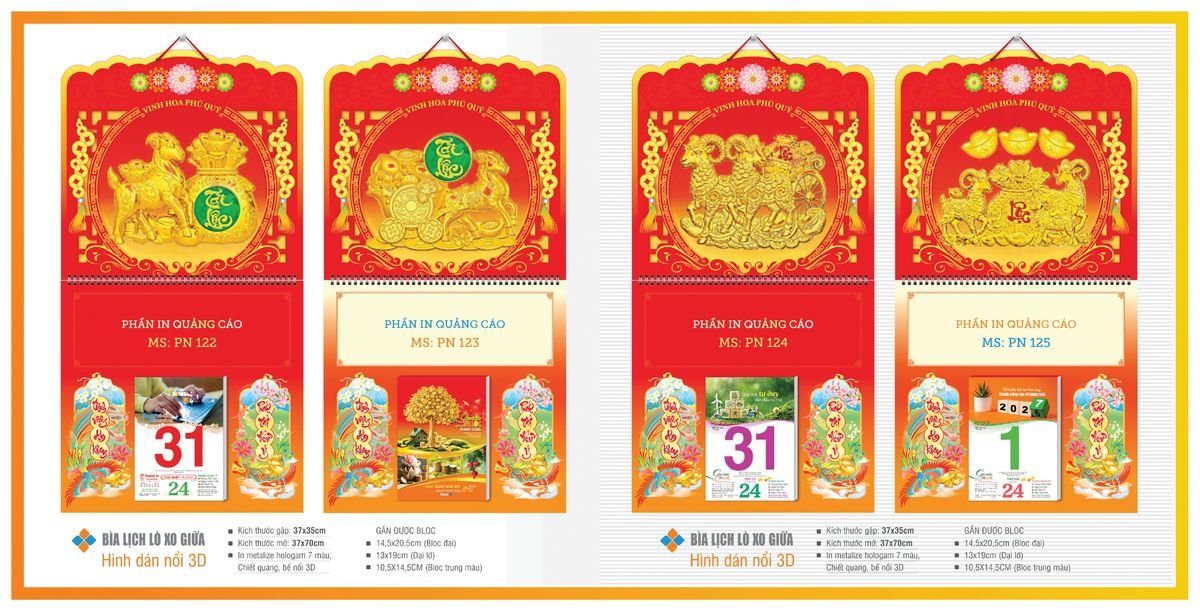 Bìa Lịch Treo Gắn Bloc TPNBIA18 Ấn Phẩm Quà Tặng Đại Hội & Hội Nghị