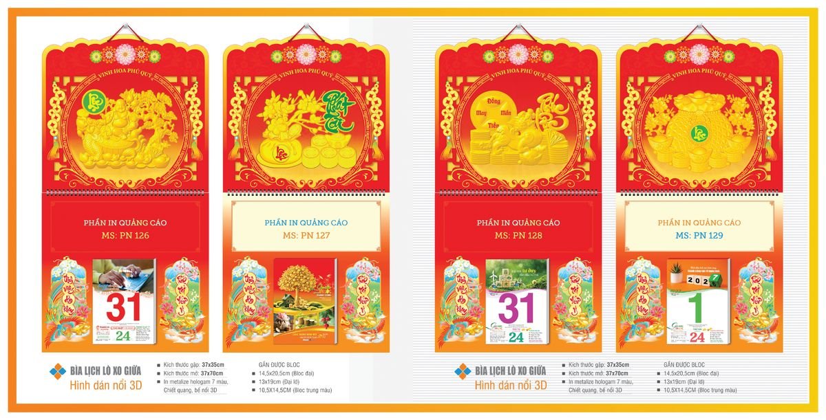 Bìa Lịch Treo Gắn Bloc TPNBIA19 Ấn Phẩm Quà Tặng Đại Hội & Hội Nghị