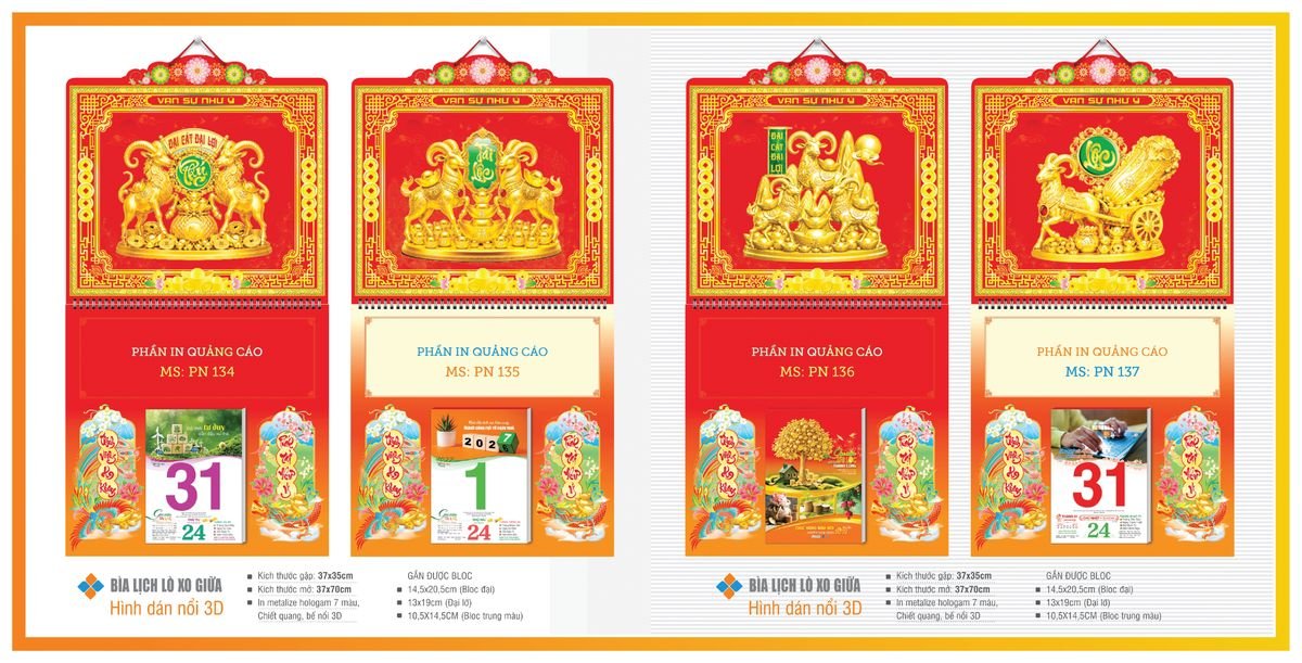 Bìa Lịch Treo Gắn Bloc TPNBIA21 Ấn Phẩm Quà Tặng Đại Hội & Hội Nghị