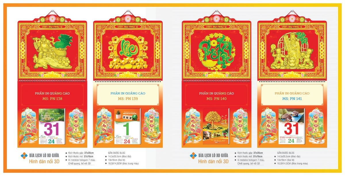 Bìa Lịch Treo Gắn Bloc TPNBIA22 Ấn Phẩm Quà Tặng Đại Hội & Hội Nghị