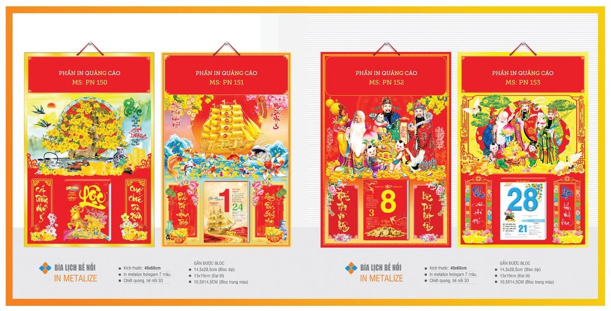 Bìa Lịch Treo Gắn Bloc TPNBIA25 Ấn Phẩm Quà Tặng Đại Hội & Hội Nghị