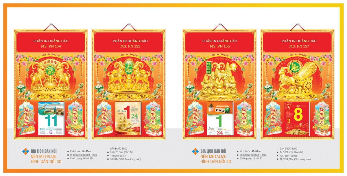 Bìa Lịch Treo Gắn Bloc TPNBIA26 Ấn Phẩm Quà Tặng Đại Hội & Hội Nghị
