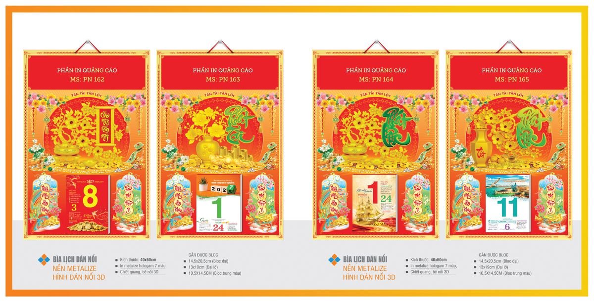 Bìa Lịch Treo Gắn Bloc TPNBIA28 Ấn Phẩm Quà Tặng Đại Hội & Hội Nghị