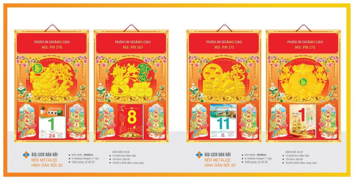 Bìa Lịch Treo Gắn Bloc TPNBIA30 Ấn Phẩm Quà Tặng Đại Hội & Hội Nghị