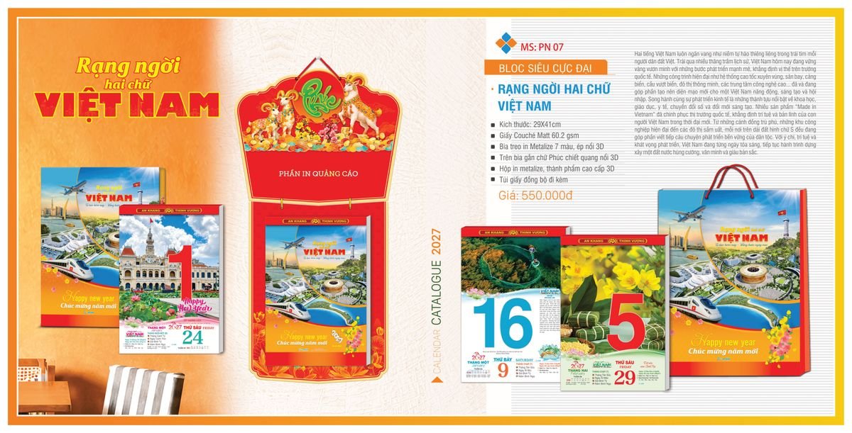 Lịch Bloc TPN 2027 TPNBLOC09 Ấn Phẩm Quà Tặng Đại Hội & Hội Nghị
