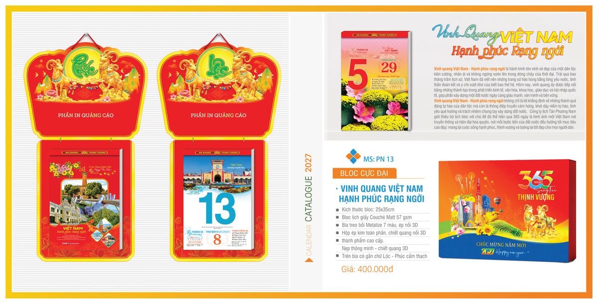 Lịch Bloc TPN 2027 TPNBLOC16 Ấn Phẩm Quà Tặng Đại Hội & Hội Nghị