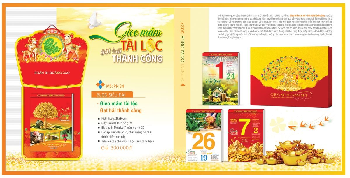 Lịch Bloc Tân Phương Nam 2027 TPNBLOC39 Ấn Phẩm Quà Tặng Đại Hội & Hội Nghị