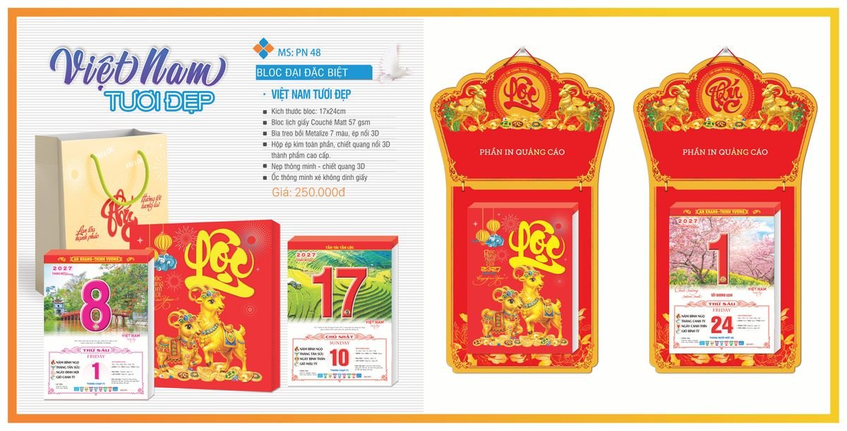 Lịch Bloc Tân Phương Nam 2027 TPNBLOC57 Ấn Phẩm Quà Tặng Đại Hội & Hội Nghị