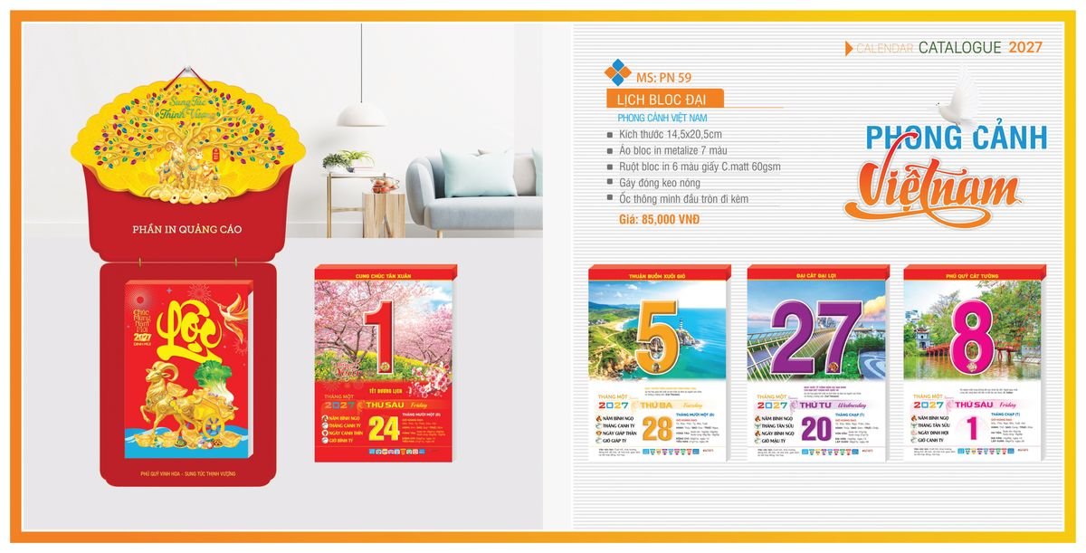 Lịch Bloc Tân Phương Nam 2027 TPNBLOC66 Ấn Phẩm Quà Tặng Đại Hội & Hội Nghị