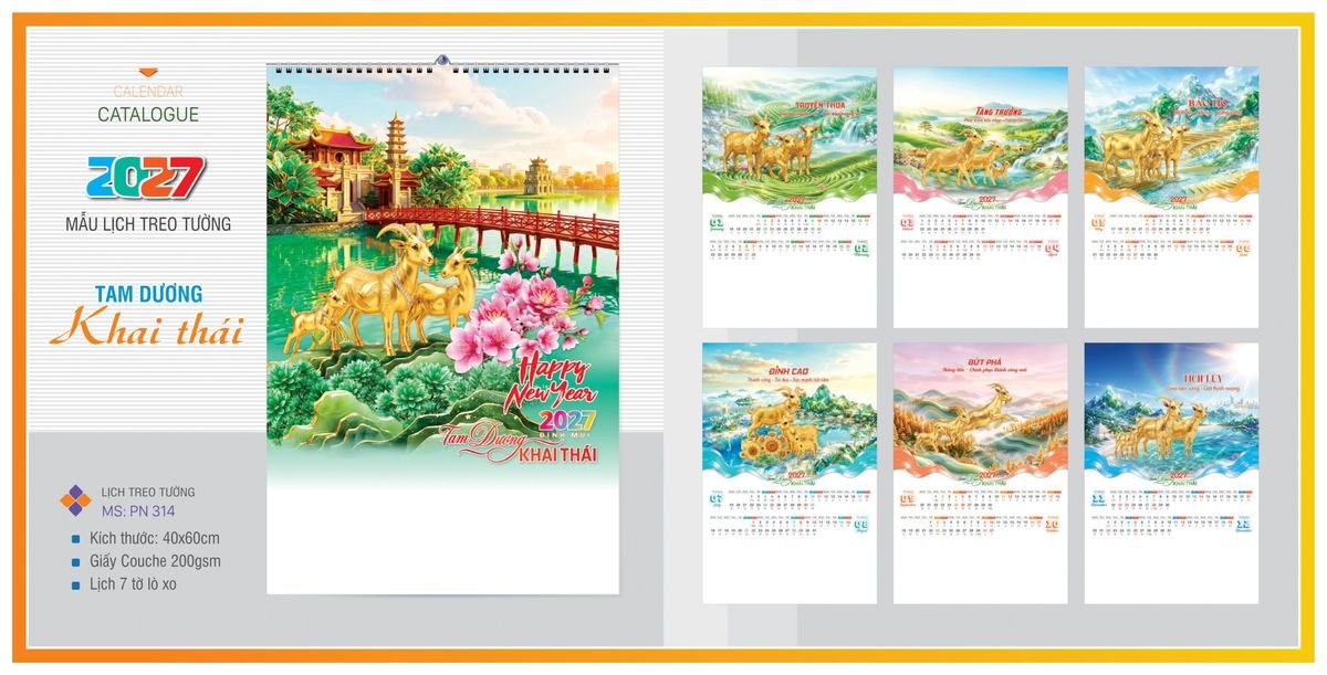 Lịch 7 Tờ Lò Xo Tân Phương Nam TPNLX04 Ấn Phẩm Quà Tặng Đại Hội & Hội Nghị