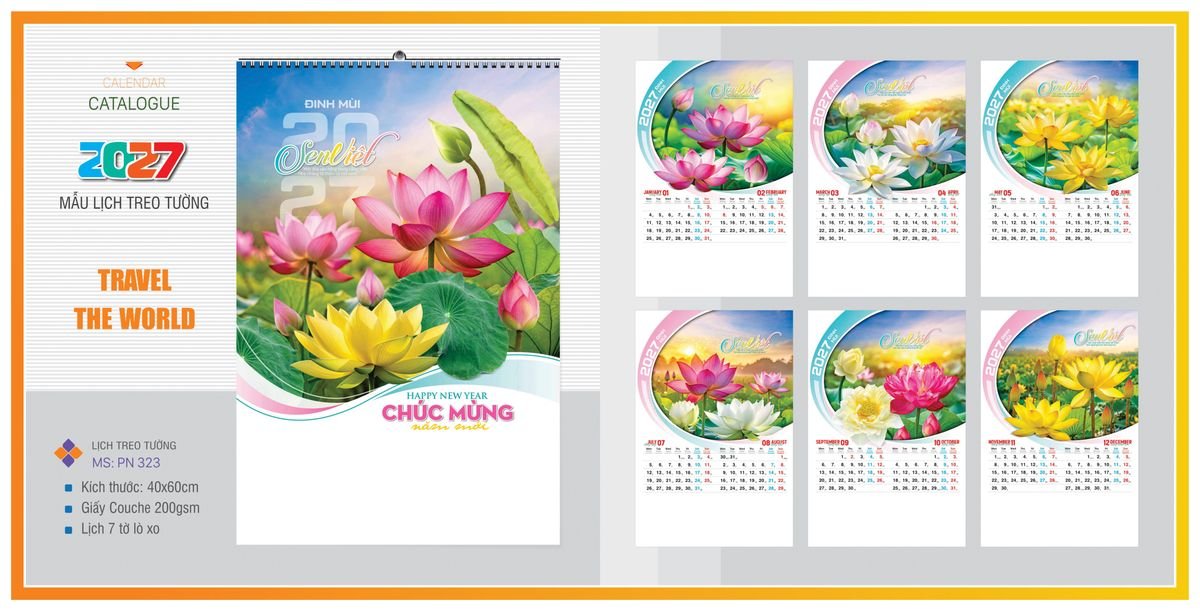 Lịch 7 Tờ Lò Xo TPNLX14 Ấn Phẩm Quà Tặng Đại Hội & Hội Nghị