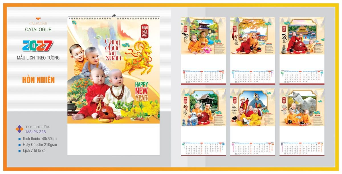 Lịch 7 Tờ Lò Xo TPNLX18 Ấn Phẩm Quà Tặng Đại Hội & Hội Nghị