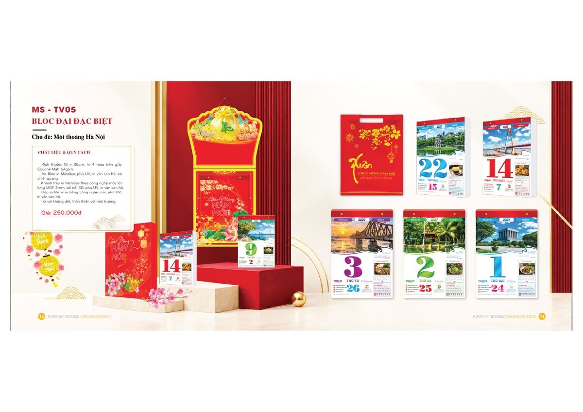 Lịch Bloc Cực Đại 2027 Tuấn Việt TV05 Ấn Phẩm Quà Tặng Đại Hội & Hội Nghị Lịch Bloc Cực Đại 2027 Tuấn Việt TV05 Ấn Phẩm Quà Tặng Đại Hội & Hội Nghị