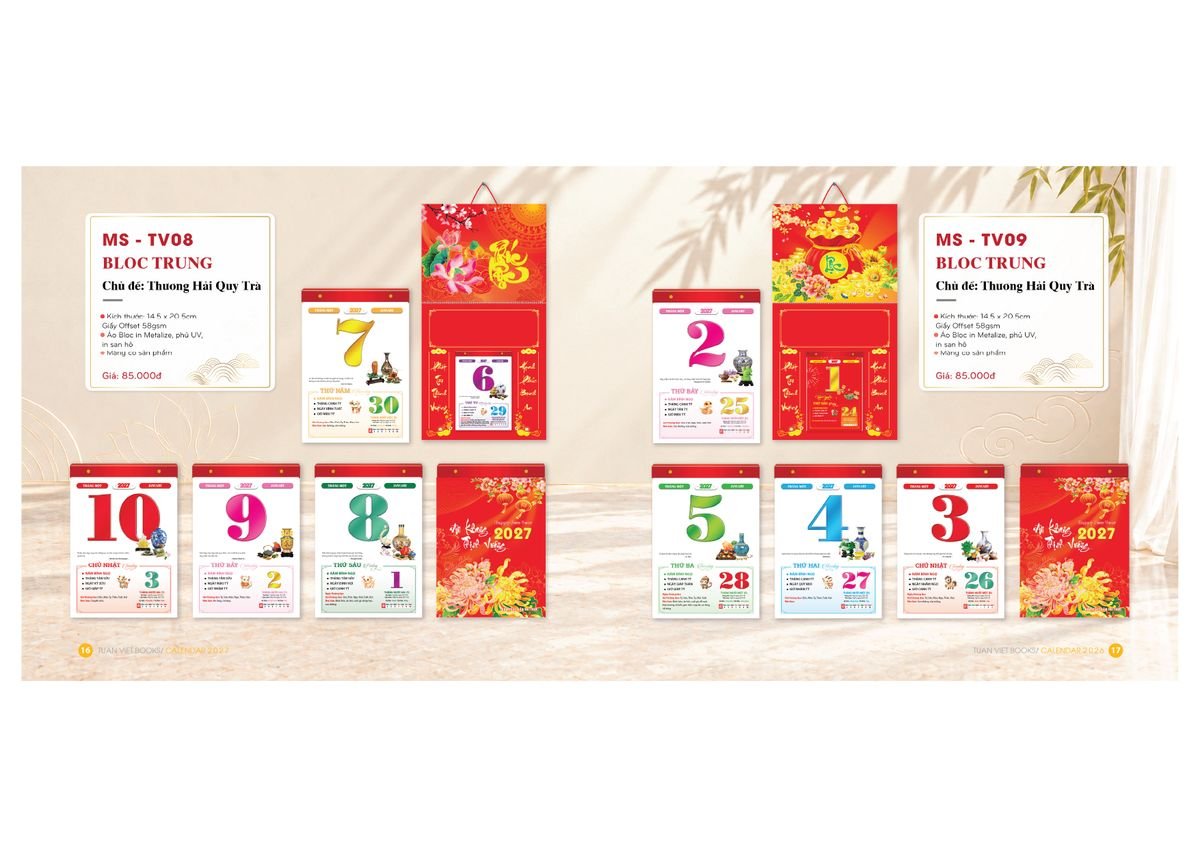 Lịch Bloc Cực Đại 2027 Tuấn Việt TV07 Ấn Phẩm Quà Tặng Đại Hội & Hội Nghị