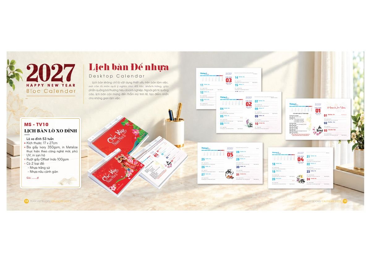 Lịch Bloc Cực Đại 2027 Tuấn Việt TV08 Ấn Phẩm Quà Tặng Đại Hội & Hội Nghị Lịch Bloc Cực Đại 2027 Tuấn Việt TV08 Ấn Phẩm Quà Tặng Đại Hội & Hội Nghị